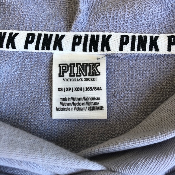 Purple Cropped Pink Hoodie with Lace Detailing - Picture 7 of 8